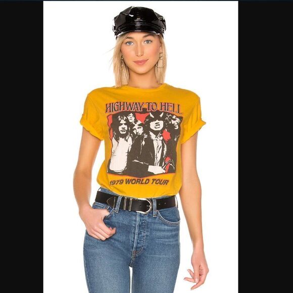 NWOT Junk Food AC/DC 90s Tee in Gold | Size M - Picture 1 of 11